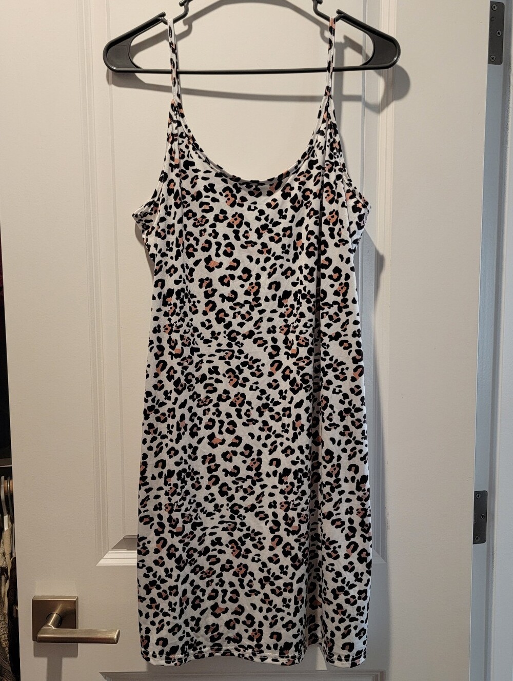 Leopard print satin dress